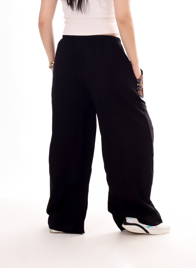 BEBO Women's printed long 2 pocket pants with drawstring  - Image 2