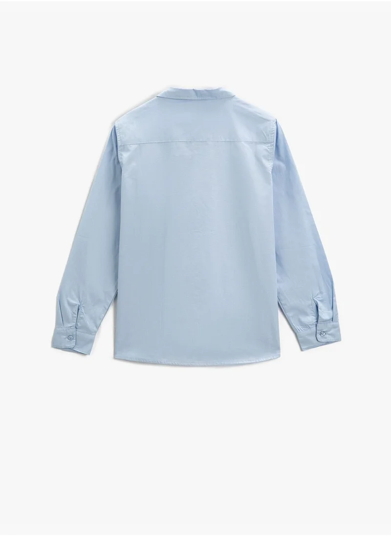 KOTON Poplin Shirt Long Sleeve Cotton