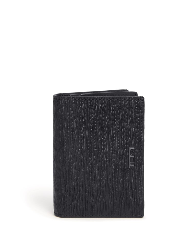 Tumi Mens Gusseted Card Case Black Embossed One Size - Image 1