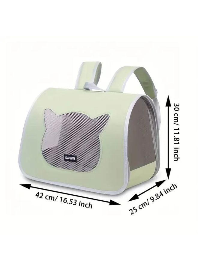 حقيبة ظهر قابلة للطي وردية اللون للقطط قابلة للتنفس للسفر والمشي لمسافات طويلة مع نظام تهوية - Image 3