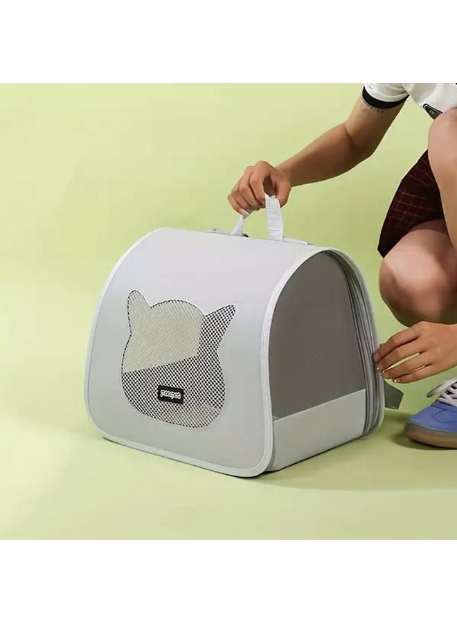 حقيبة ظهر قابلة للطي وردية اللون للقطط قابلة للتنفس للسفر والمشي لمسافات طويلة مع نظام تهوية - Image 5