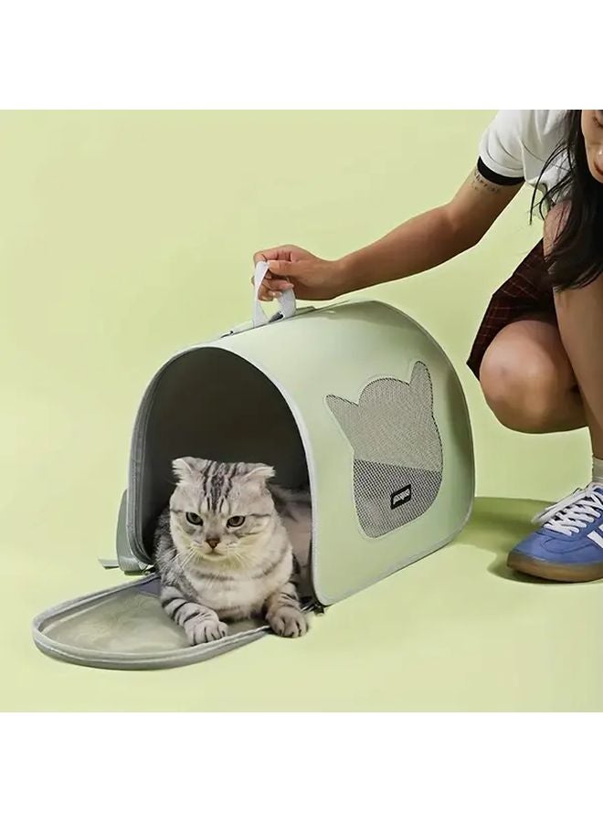 حقيبة ظهر قابلة للطي وردية اللون للقطط قابلة للتنفس للسفر والمشي لمسافات طويلة مع نظام تهوية - Image 4