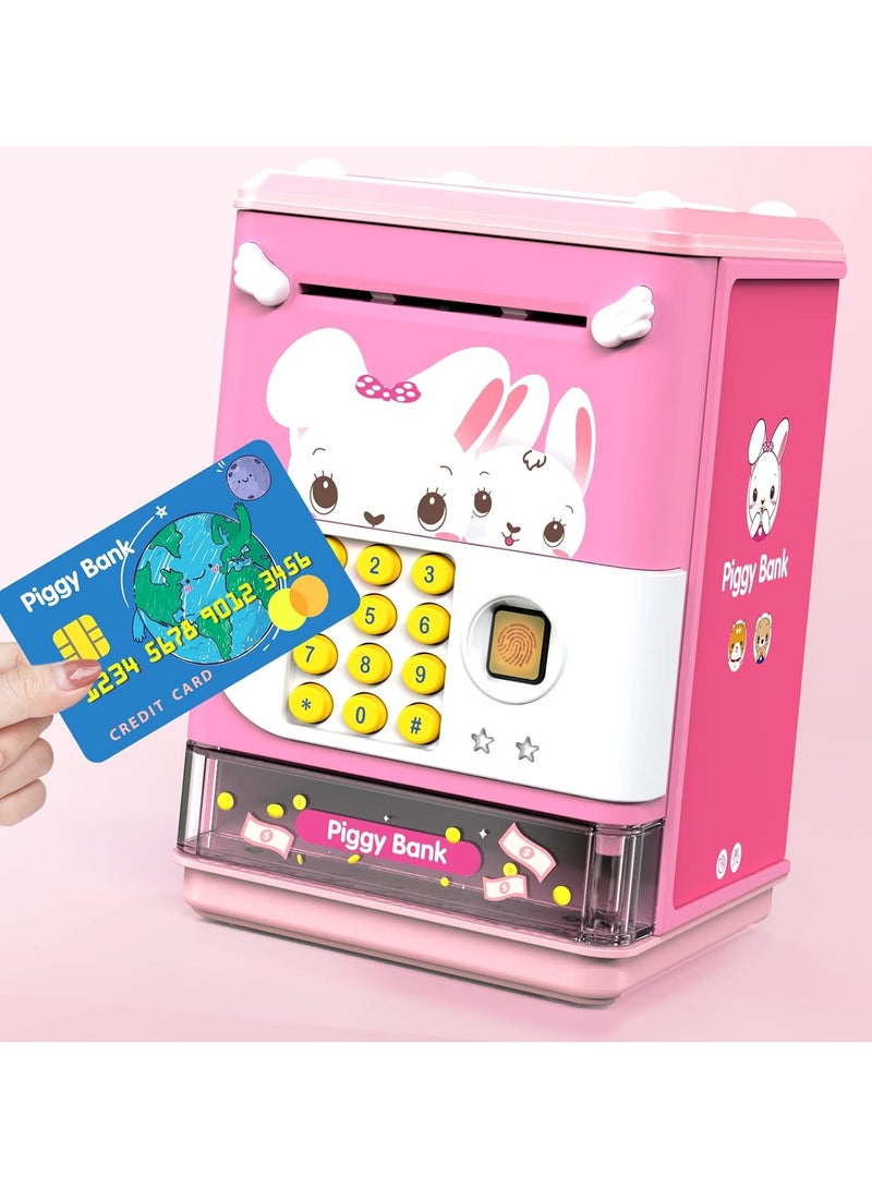 Vitacelli Vitacelli Electronic Mini ATM Piggy Bank Toy – Password & Fingerprint Unlock with Music & Lights for Kids Ages 3-8, Boys & Girls Savings Machine  - Image 2