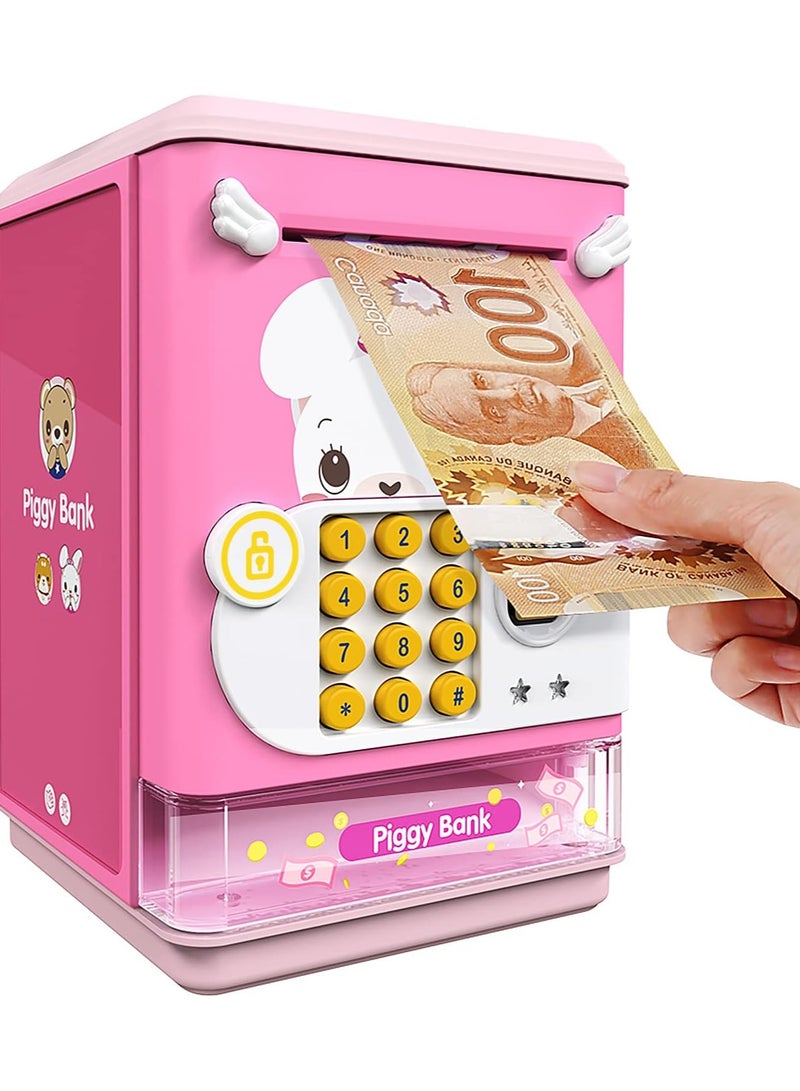 Vitacelli Vitacelli Electronic Mini ATM Piggy Bank Toy – Password & Fingerprint Unlock with Music & Lights for Kids Ages 3-8, Boys & Girls Savings Machine  - Image 3