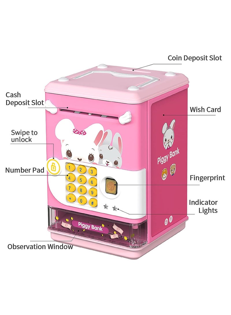 Vitacelli Vitacelli Electronic Mini ATM Piggy Bank Toy – Password & Fingerprint Unlock with Music & Lights for Kids Ages 3-8, Boys & Girls Savings Machine  - Image 5