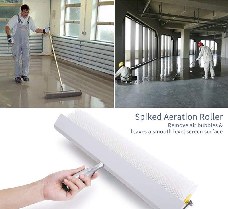 Navegando Spiked Roller for Self Leveling Concrete & Epoxy Floors - 21mm Spikes 500x100mm Bubble Remover Tool with Splash Guard - Industrial Floor Leveling, Waterproofing Tools - Image 5