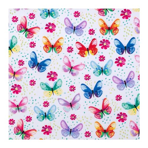 Hobby Lobby Watercolor Butterfly Cotton Apparel Fabric 1 Yard Piece Width 44 45 Printed Sewing Lightweight Precut Fabric for Sewing Clothes Homeware Other Accessories - Image 1