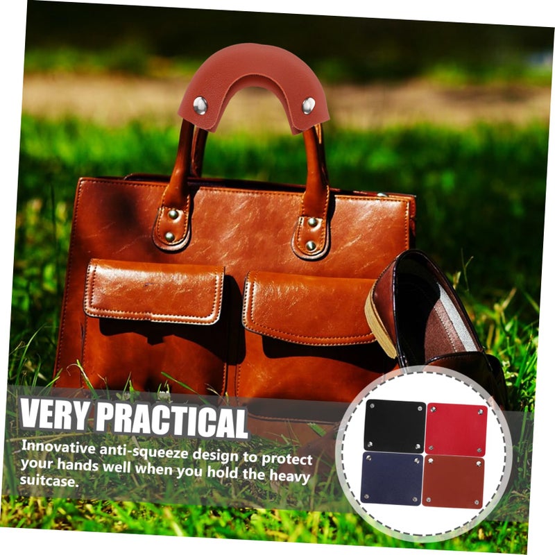 8 Pcs Leather Luggage Handle Wraps Squeeze Design Suitcase Grip Covers Travel Accessories - Image 4