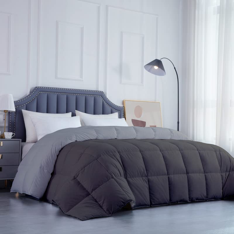 Razzai microfiber MammaYo Down Alternative Soft Quilted 300 GSM All Weather Comforter (60" x 90" Inches/152cm x 228cm) - Single Bed Comforters|Silver/Dark Grey| TC - 400 - Image 2