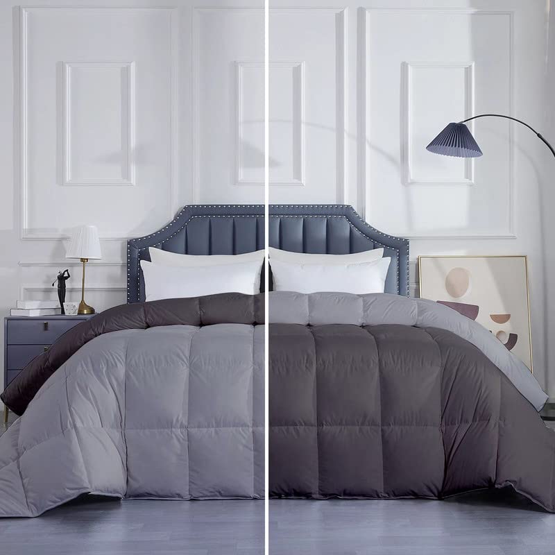 Razzai microfiber MammaYo Down Alternative Soft Quilted 300 GSM All Weather Comforter (60" x 90" Inches/152cm x 228cm) - Single Bed Comforters|Silver/Dark Grey| TC - 400 - Image 1