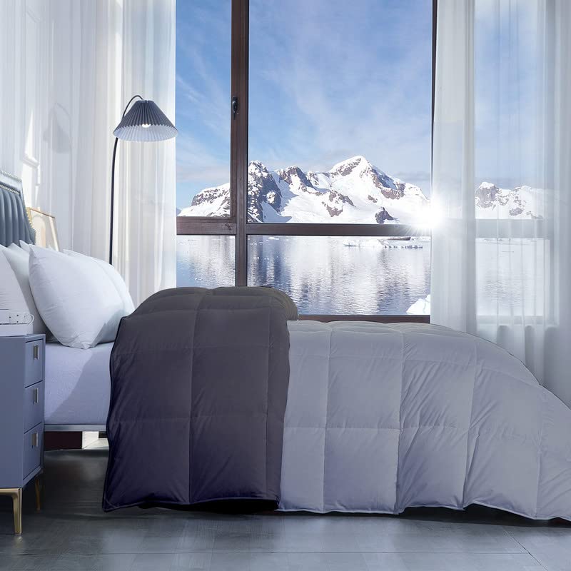 Razzai microfiber MammaYo Down Alternative Soft Quilted 300 GSM All Weather Comforter (60" x 90" Inches/152cm x 228cm) - Single Bed Comforters|Silver/Dark Grey| TC - 400 - Image 3