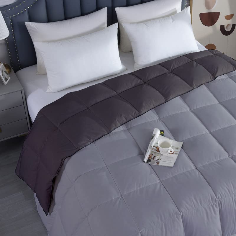 Razzai microfiber MammaYo Down Alternative Soft Quilted 300 GSM All Weather Comforter (60" x 90" Inches/152cm x 228cm) - Single Bed Comforters|Silver/Dark Grey| TC - 400 - Image 4
