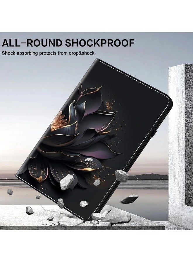Case for Samsung Galaxy Tab S9 FE 5G 10.9 Inch/Galaxy Tab S9 11 Inch 2023, Stylus Holder Flip Wallet Leather Shockproof Cover for Galaxy Tab S9 FE 5G Case, Purple Lotus  - Image 4