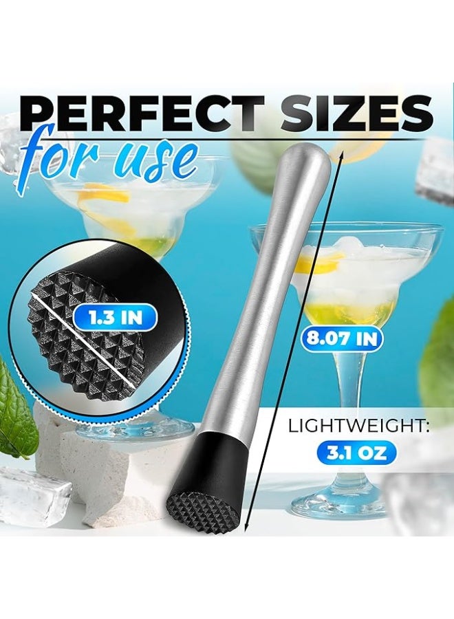 أداة خلط الكوكتيلات من MALLONY - أداة خلط البار المصنوعة من الفولاذ المقاوم للصدأ، ملحقات السقاة، أداة هرس الليمون، أداة هرس المشروبات، أداة هرس الفاكهة للمشروبات، أدوات خلط الكوكتيلات، ملحقات البار - Image 3