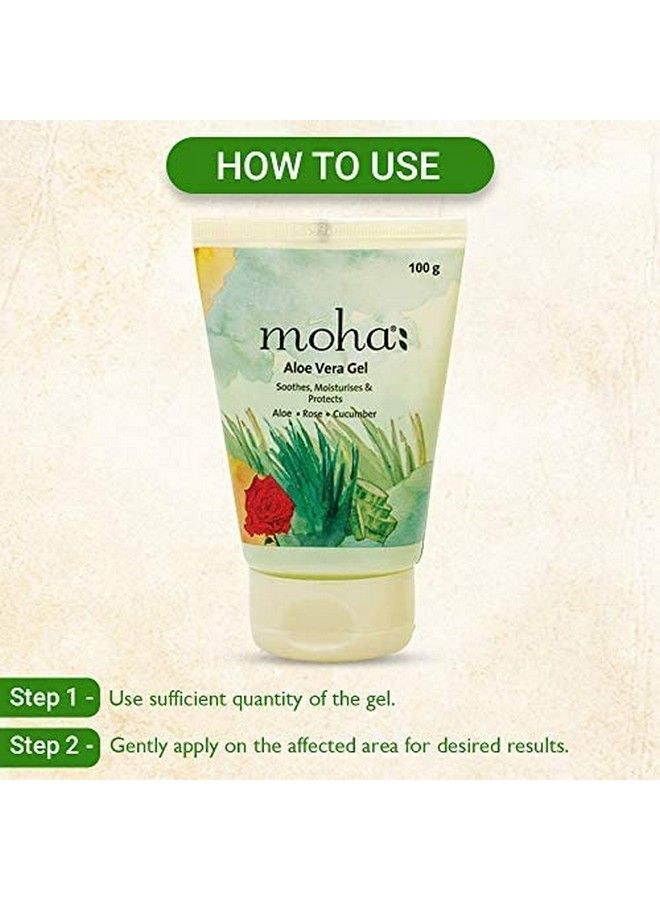 Moha: Aloe Vera Gel Enriched With Rose & Cucumber For Face & Skin ; Pure & Natural Face Gel For Prevent Pimples & Acne Helps In Healing Of Skin Cracks And Rashes (200Gm (Pack Of 2)) - Image 3