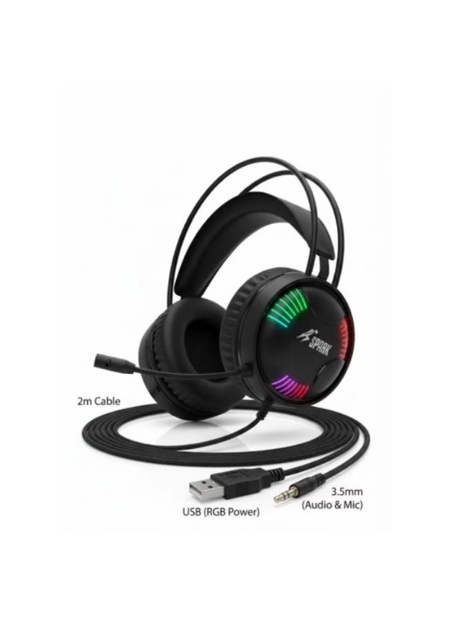 سبارك سماعة الألعاب SPARK H107 مزودة بإضاءة خلفية RGB وصوت محيطي - Image 2