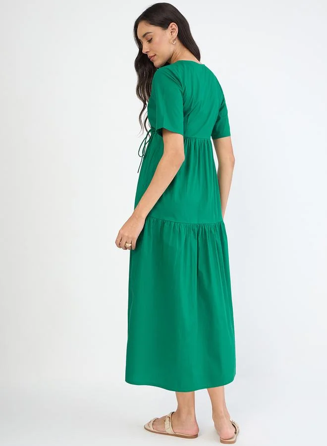 Femmella  Women Green Wrap Maxi Dress for Women | Best Price UAE