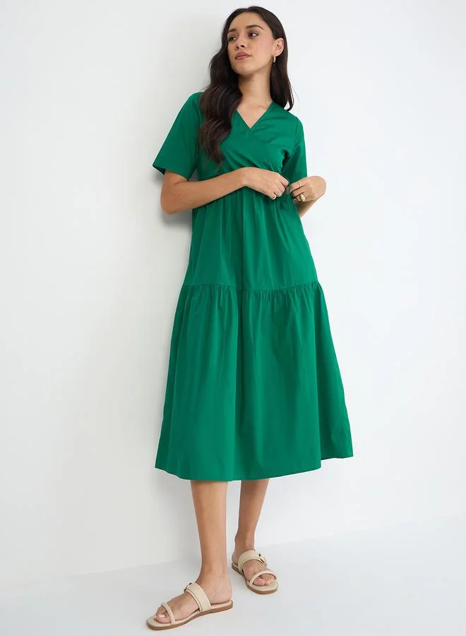 Femmella  Women Green Wrap Maxi Dress for Women | Best Price UAE