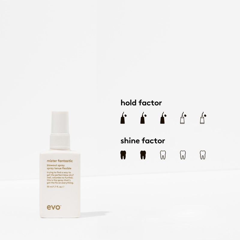 EVO Mister Fantastic Blowout Spray - Improves Style, Builds Body & Reduces Blow-Drying Time - Heat Protection Styling Spray - Travel Size, 50ml / 1.7fl.oz - Image 4