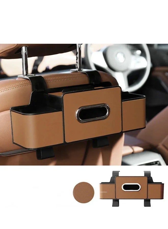 Car Organizers A leather car seat back storage bag  a multi-pocket hanging storage bag for car seat backs - Image 5