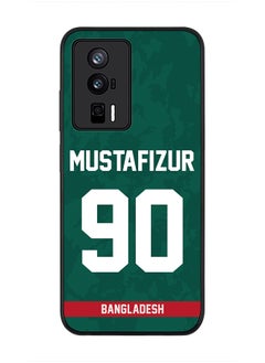 Stylizedd Cover for Xiaomi Poco F5 Pro 5G / Xiaomi Redmi K60 / Xiaomi Redmi K60 Pro Case Rugged Black Cover, Player Name - Mustafizur Rahman, Jersey Number- 90  - Image 1