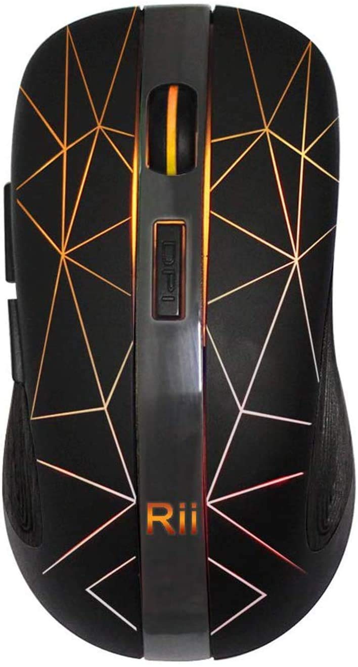 Rii RM200 2.4G Wireless Mouse with USB Nano Receiver, 5 Buttons Rechargeable Mouse,Colorful Backlit RGB Gaming Mouse for Notebook,PC,Computer-Black - Image 3