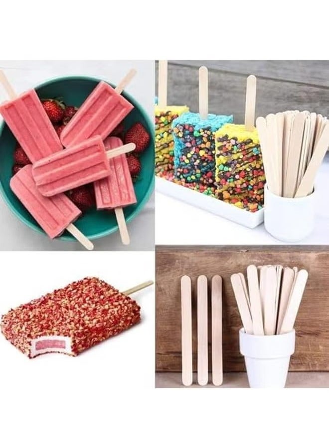 Wooden Craft Sticks for Ice Cream, Popsicle, Wax, Resin Stirring, Kids Art Supplies (200 Pieces) - Image 5