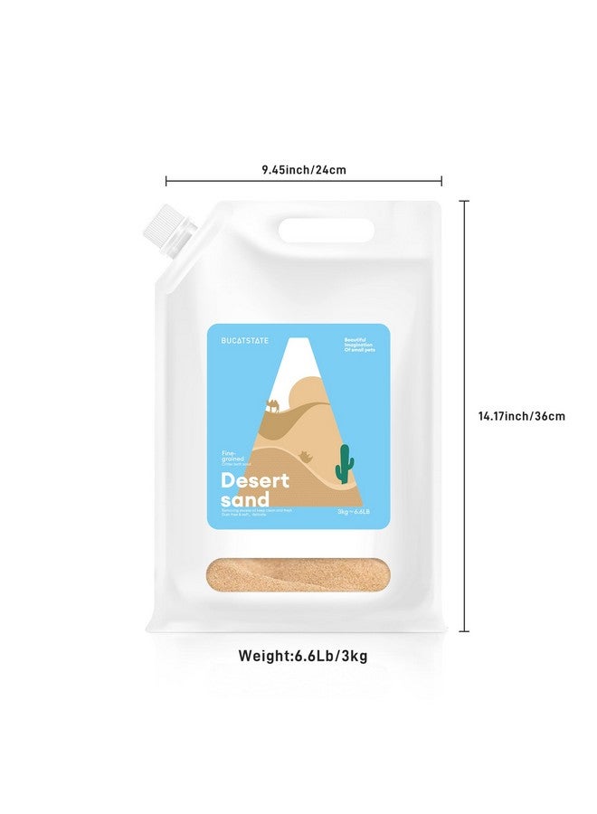BUCATSTATE Hamster Bath Sand With Pour Spout And Handle, 6.6Lb Desert Bath Sand | NoDust Potty Litter CalciumFree Sand For Hamster Chinchillas Gerbil Mice Degu Or Other Small Pets (Fine Sand) - Image 4