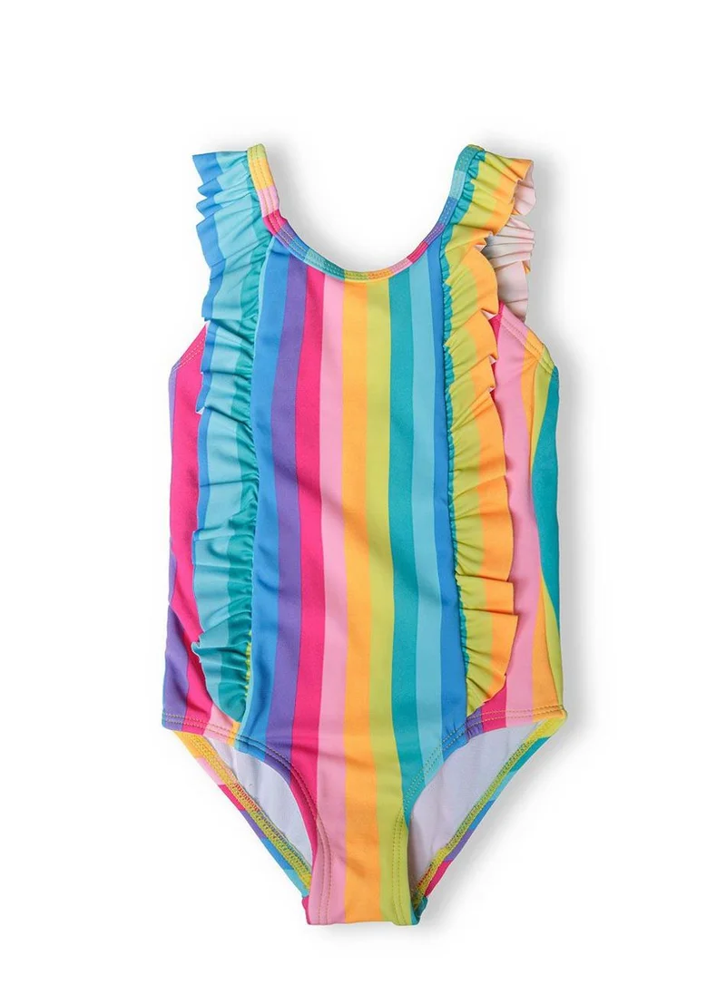 MINOTI Kids Girls Striped Swimsuit With Frills