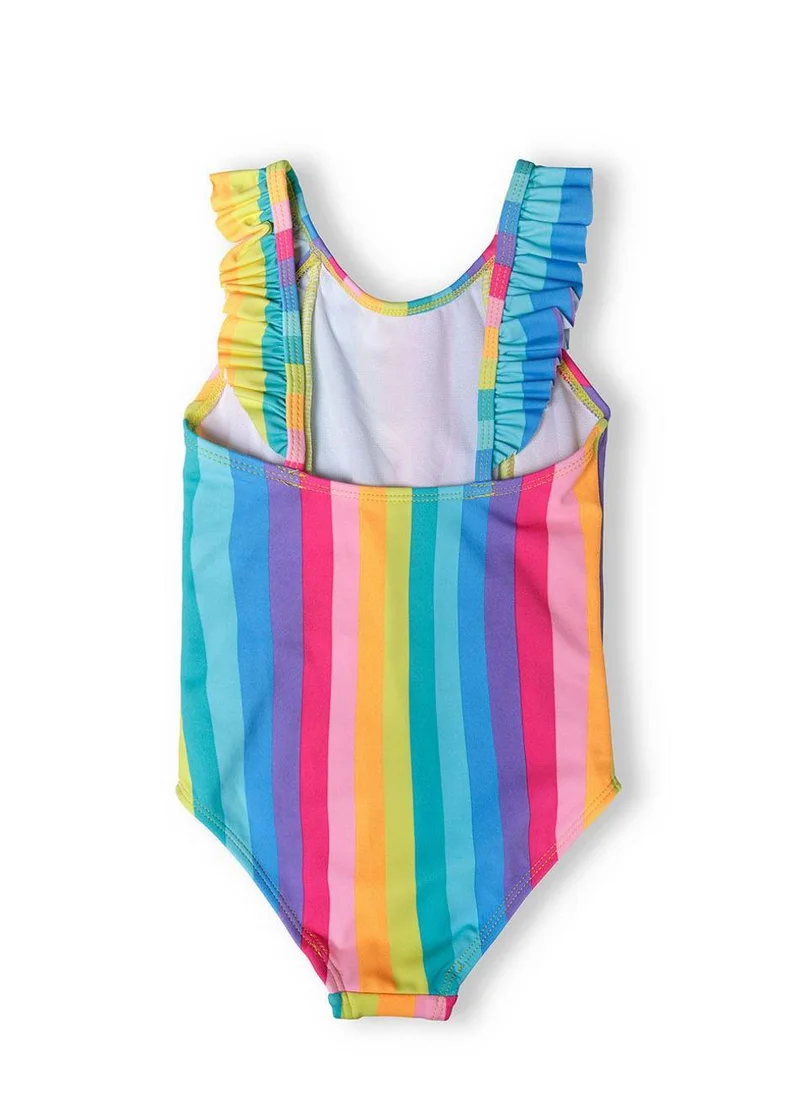 MINOTI Kids Girls Striped Swimsuit With Frills