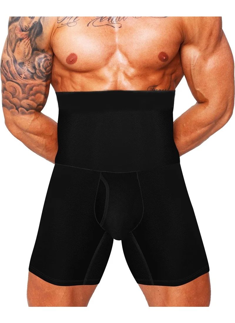 Mistirik Mistrik Men's Belly Flattening Firming High Waist Silicone Boxer Corset