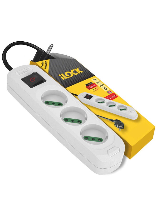 iLOCK Power Strip 3 Outlets Without Earthing  - Image 1