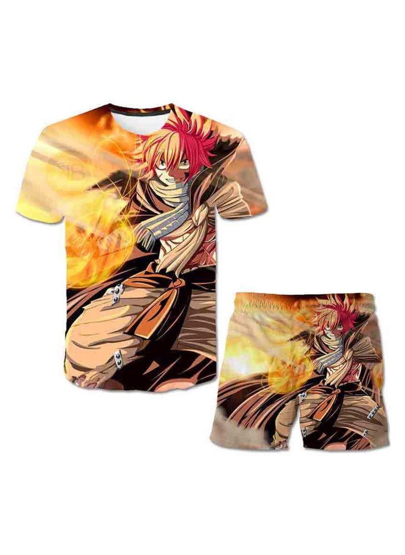 KUYING New casual Suit Dragon Ball printed T-shirt And Shorts Set  - Image 1