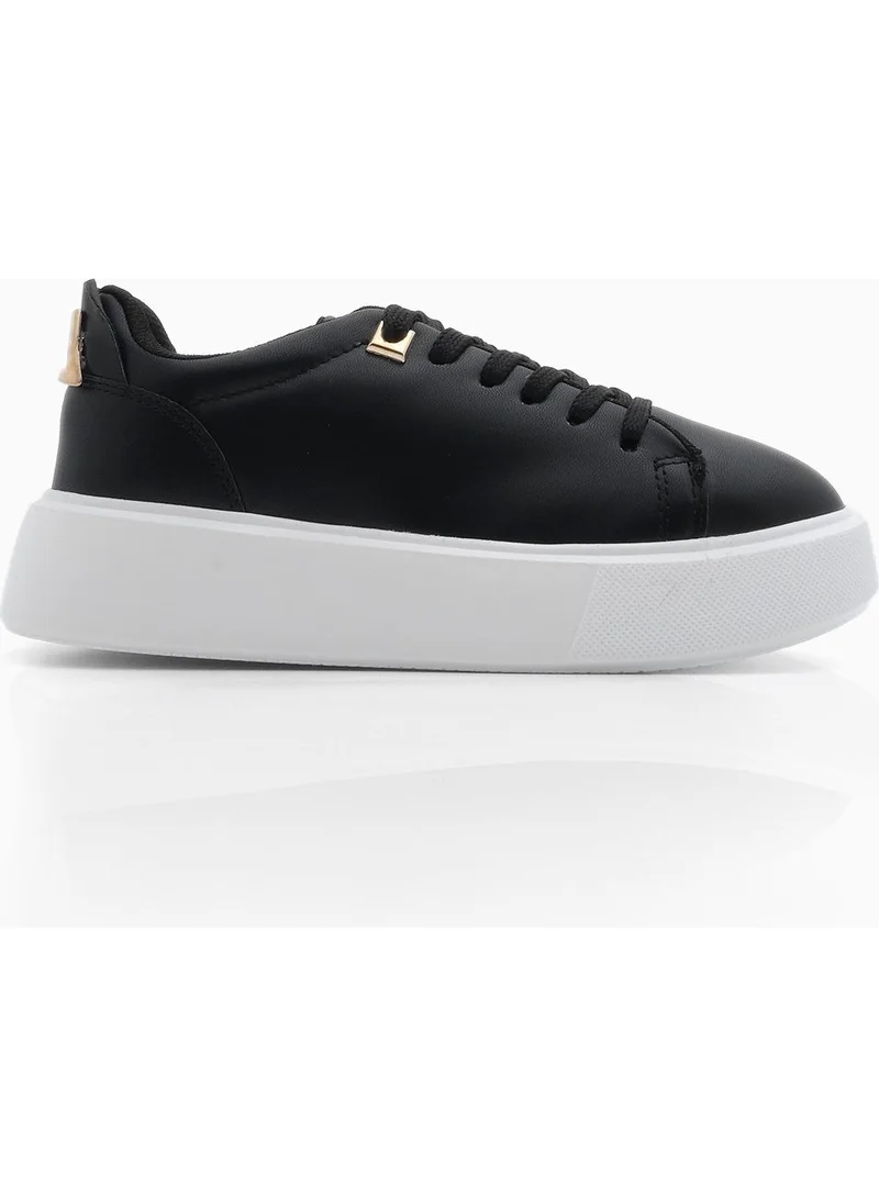 مارجين Margin Women's Sneaker Thick Sole Gold Buckle Detailed Lace Up Sports Shoes Rofke