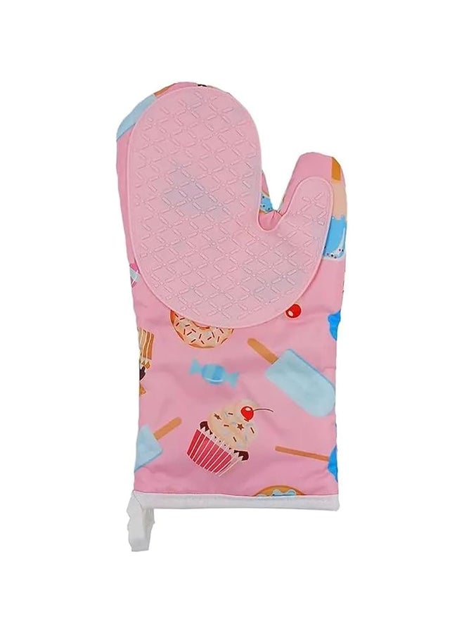 سي سي بن شيهون قفاز فرن مقاوم للحرارة | قفازات فرن مزدوجة من السيليكون مع بطانة قطنية وسطح غير قابل للانزلاق للطهي والخبز والشواء والميكروويف | قفازات خبز ببطانة ناعمة، قبضة جيدة، سهلة التنظيف (وردي) - Image 1