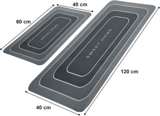 Safe Bathroom and Kitchen Mat, 2-Piece Set, Non-Slip Rubber Backing, Foot Sup... - view 2