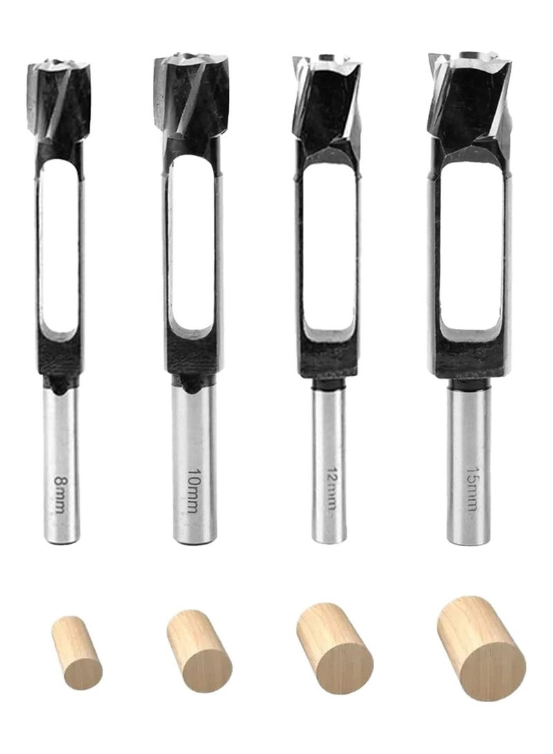 Excefore Wood Plug Hole Cutter Standard Wood Dowel Maker Plug Hole Cutter Deep Plug Cutter Core Drill Woodworking Tool for Wood working Furniture Making Carpentry 8mm 10mm 12mm 15mm - Image 1