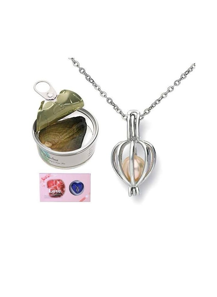 maya accessories Pearl Kit, Pearl Kit Box Pearl in Oyster, DIY Creative Necklace Jewelry Gift Set, Fashion Creations Kit with Pendant Necklace Durable for Women Girls, bamboo  - Image 1