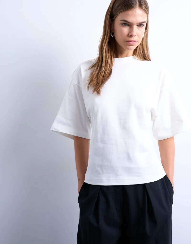 TOPSHOP Casual Short Sleeve Structured Back Detail Top