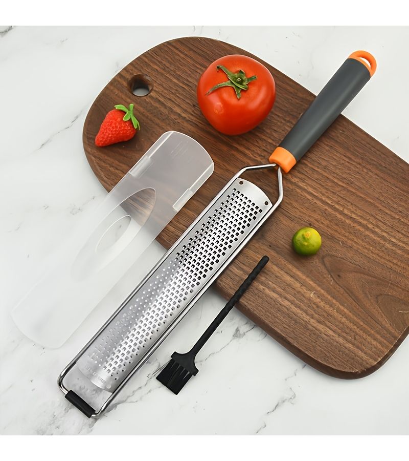 Orange Stainless Steel Lemon Zester Grater Kitchen Cheese Shredder Slicer Tool - Image 3