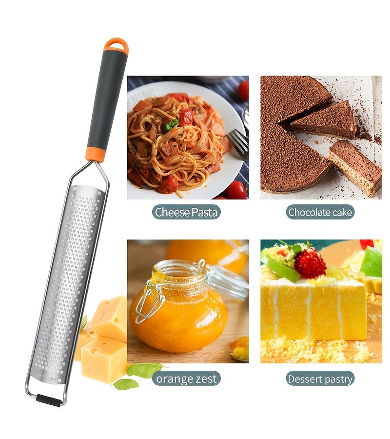 Orange Stainless Steel Lemon Zester Grater Kitchen Cheese Shredder Slicer Tool - Image 4