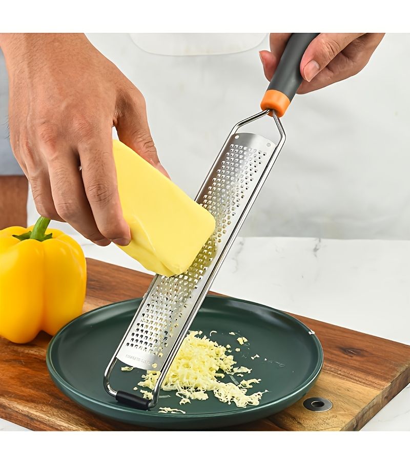 Orange Stainless Steel Lemon Zester Grater Kitchen Cheese Shredder Slicer Tool - Image 2
