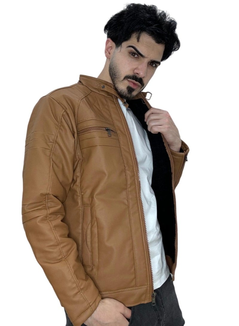 Leather Jacket Tan  - Image 3
