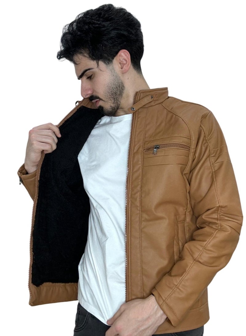 Leather Jacket Tan  - Image 4