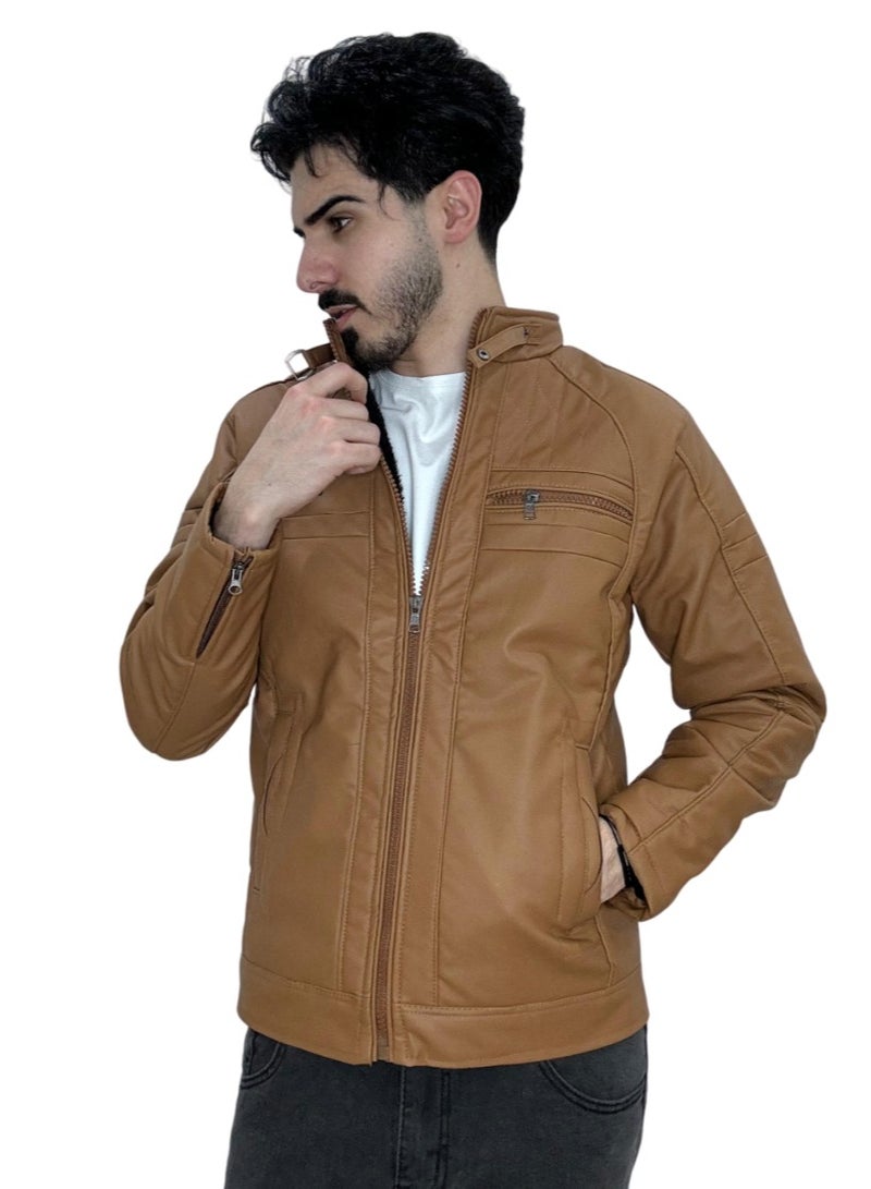 Leather Jacket Tan  - Image 5