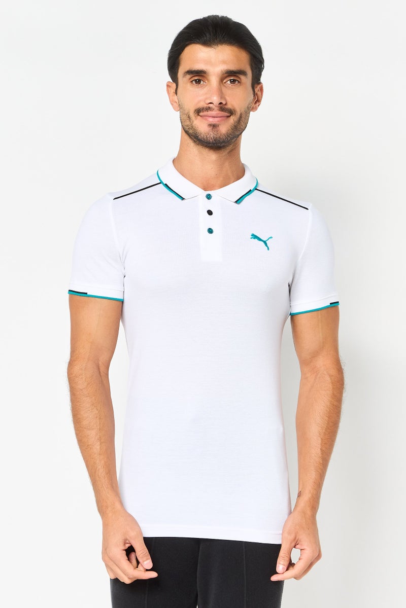 PUMA Men Sportswear Fit Short Sleeve Outdoor Polo Shirt, White - Image 1
