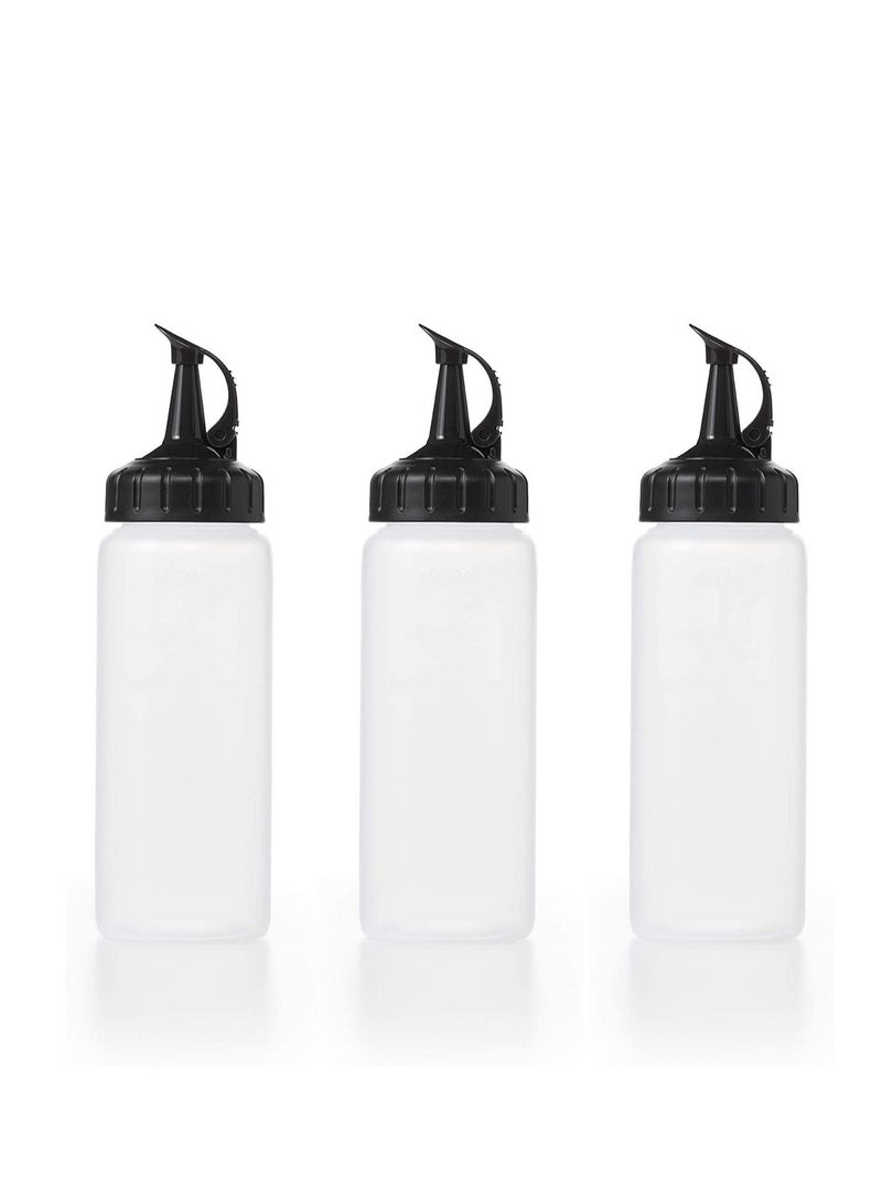 SYOSI Squeeze Bottles, Plastic, Wide Mouth with Caps, Clear, Plastic Squeeze Squirt Condiment Bottles with Twist On Cap Lids - Perfect for Condiments, Oil, Icing, Liquids - Image 1