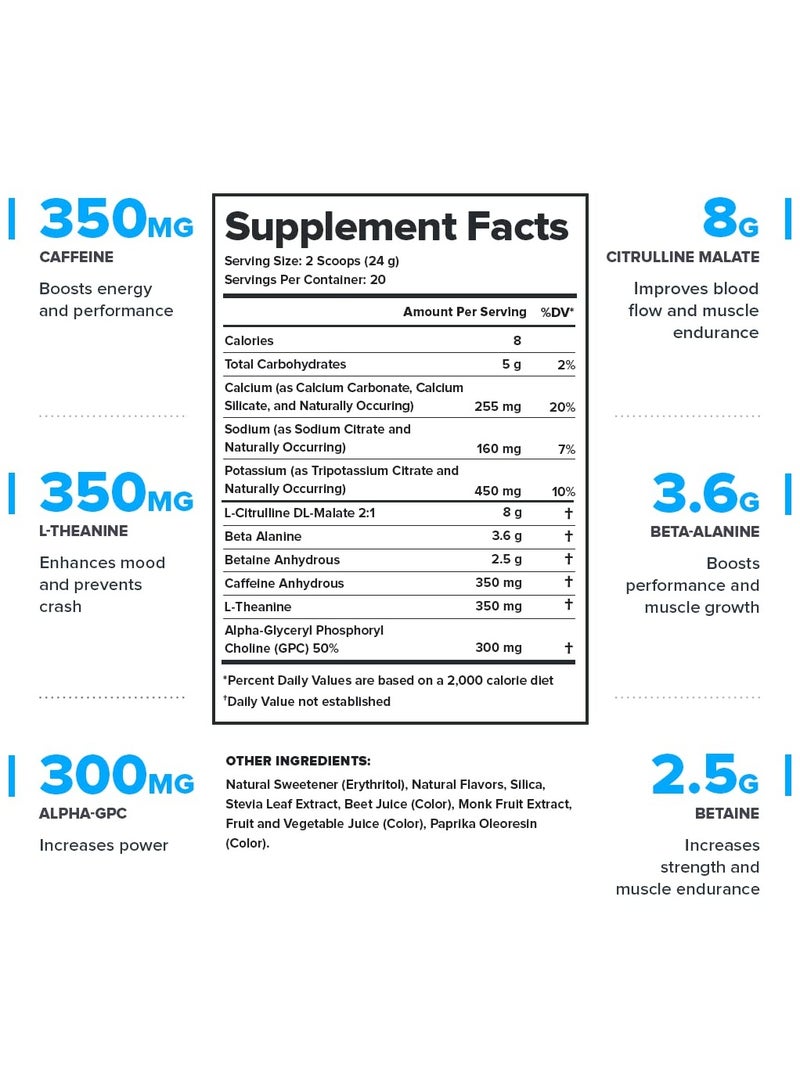 Legion Athletics Pulse Pre-Workout Supplement, Strawberry Kiwi, Naturally Sweetened & Flavored, Increases energy & focus, Enhances strength & endurance, Reduces fatigue, 20 Servings | Dietary Supplement | NET WT 500G / 17.6oz / 1.10Lbs - Image 2
