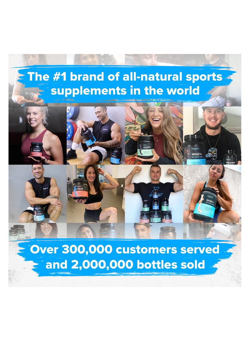 Legion Athletics Pulse Pre-Workout Supplement, Strawberry Kiwi, Naturally Sweetened & Flavored, Increases energy & focus, Enhances strength & endurance, Reduces fatigue, 20 Servings | Dietary Supplement | NET WT 500G / 17.6oz / 1.10Lbs - Image 5