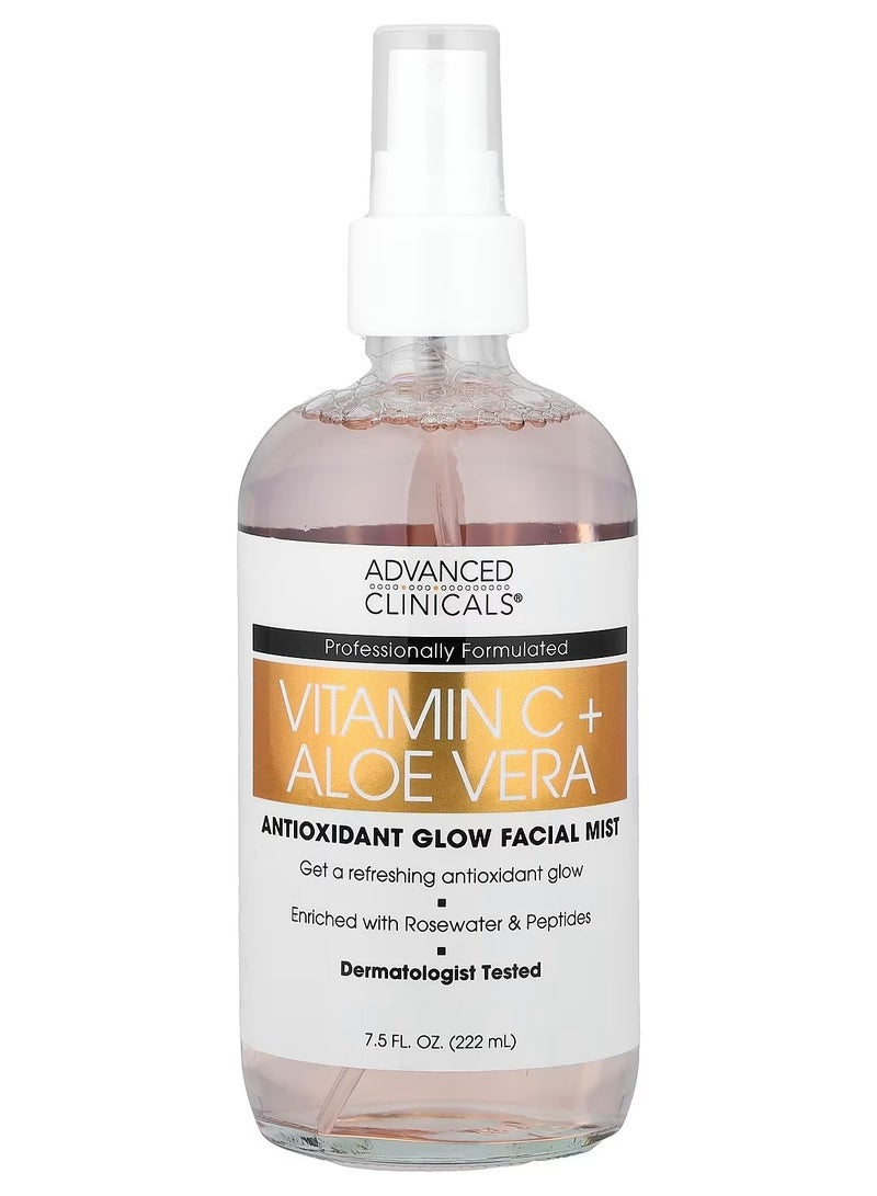 Advanced Clinicals, Vitamin C + Aloe Vera, Antioxidant Glow Facial Mist, 7.5 fl oz (222 ml)